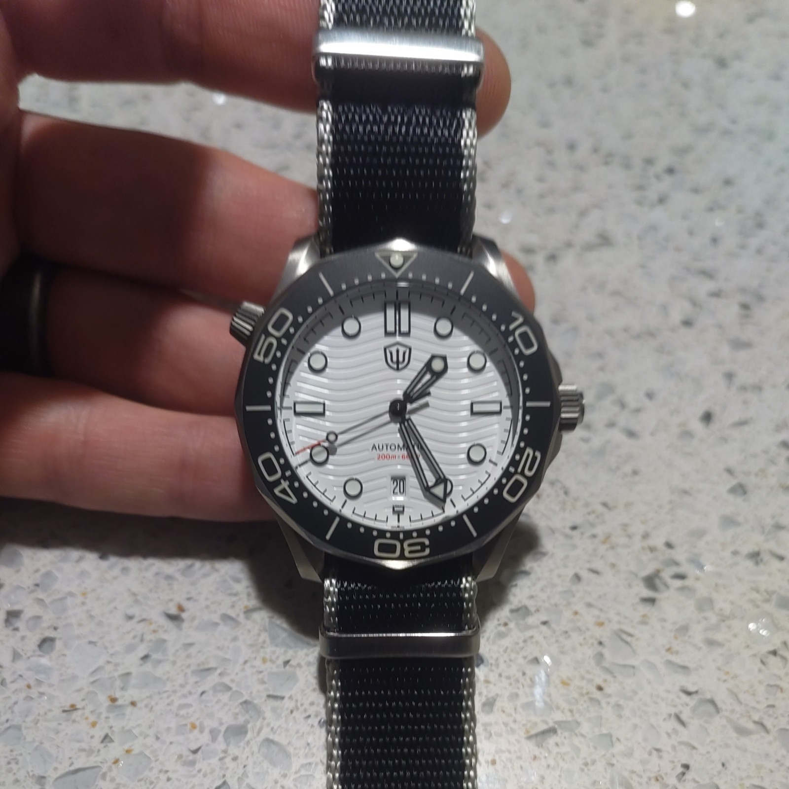 Watchdives WD007 Titanium polar wave dial Dive Watch, PT5000 Automatic