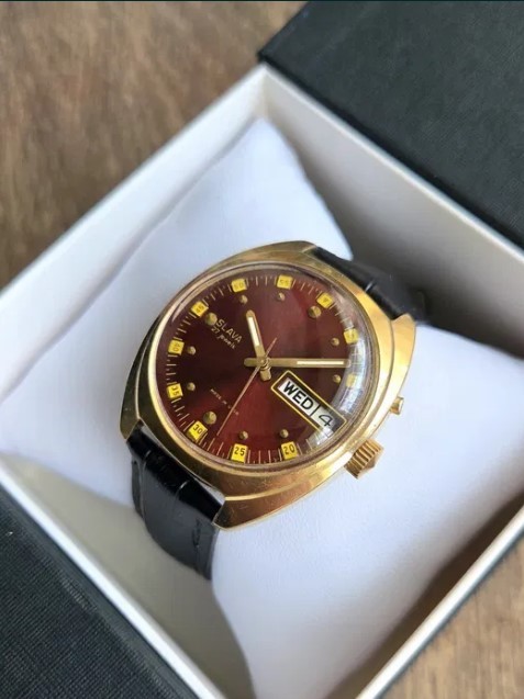 Vintage mechanical watch Slava automatic 27 jewels USSR Soviet men’s wristwatch
