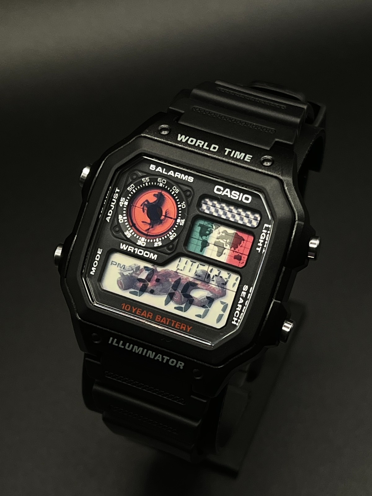 “Tifosi” | 🇮🇹🏎️🏁 | Custom Ferrari Formula CASIO AE-1200WHD | Royale | MOD