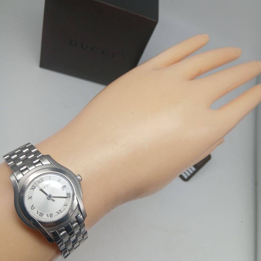 Gucci 5500L G-Class Ladies Watch Silver Dial Roman Index Date Quartz Auth Japan