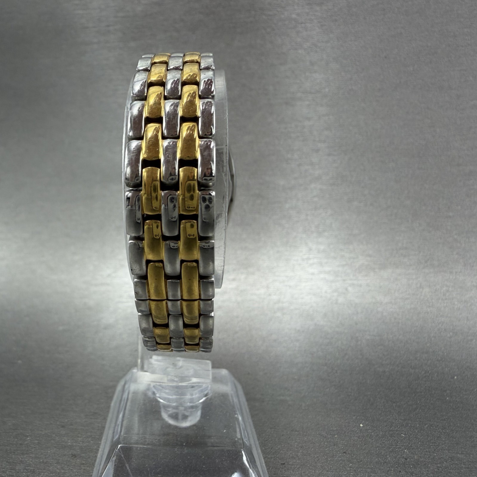 Bulova Watch Women 26mm White Dial Two Tone Tonneau 98L145 New Battery