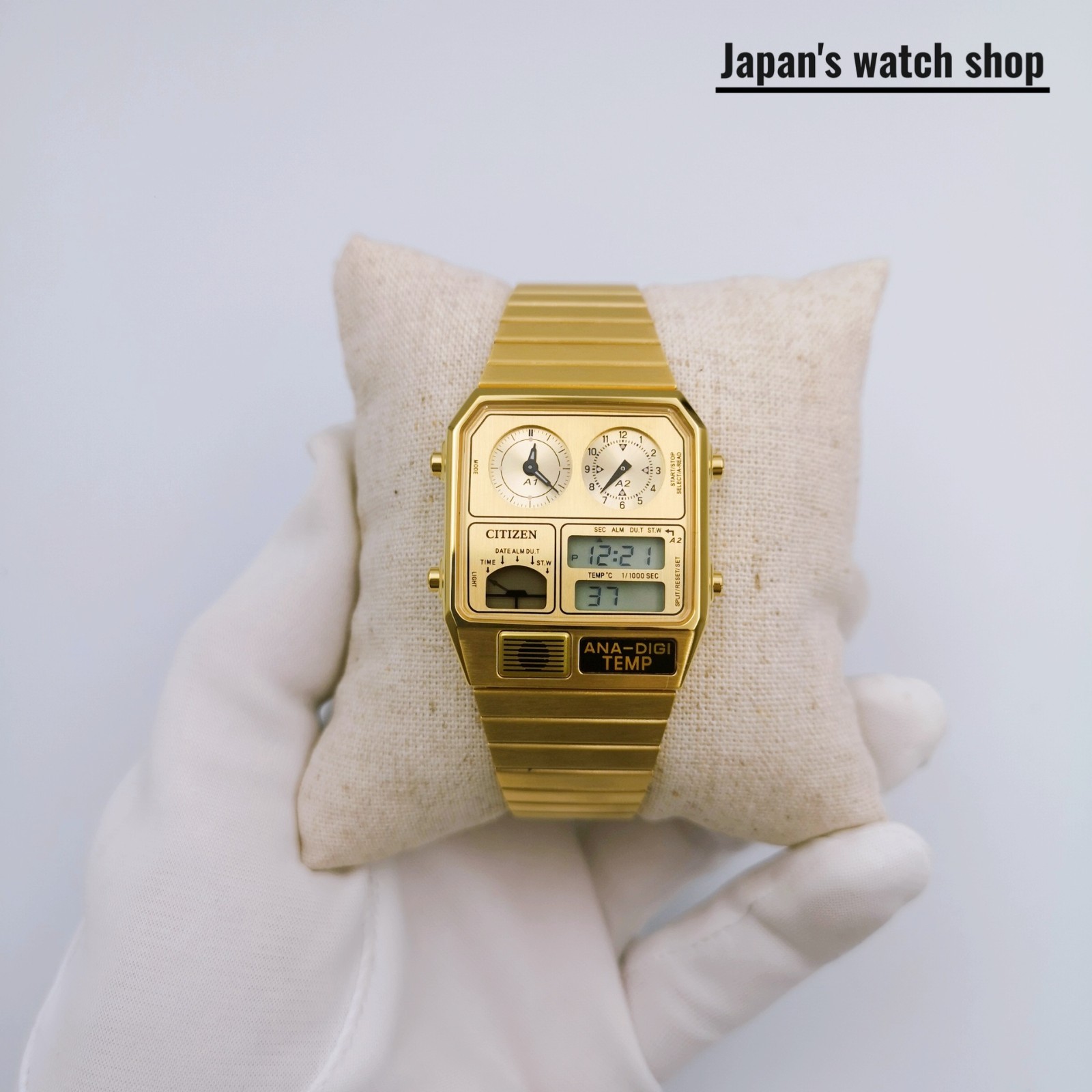 CITIZEN Record Label JG2103-56P Gold Stainless Steel Women’s Watch New in Box