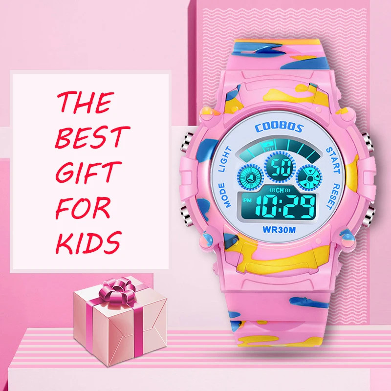Kids Digital Sport Watch LED Waterproof Luminous Multifunction Wristwatch