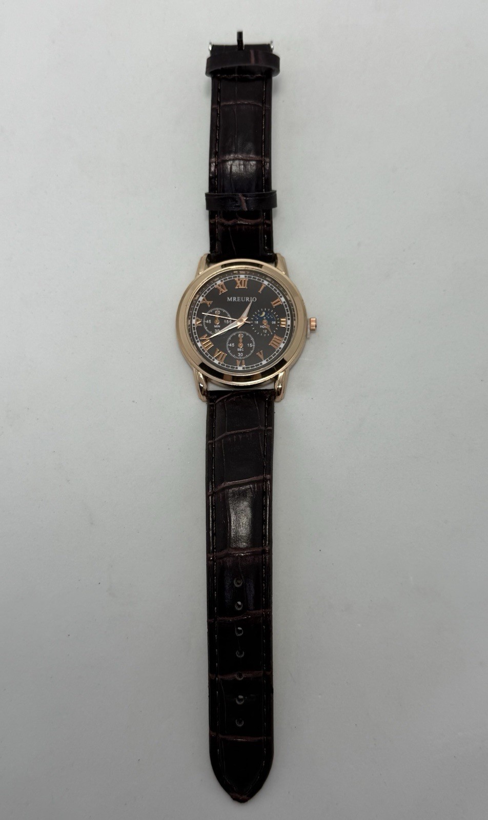 Mreurio Men’s Quartz Business Watch with Leather Strap