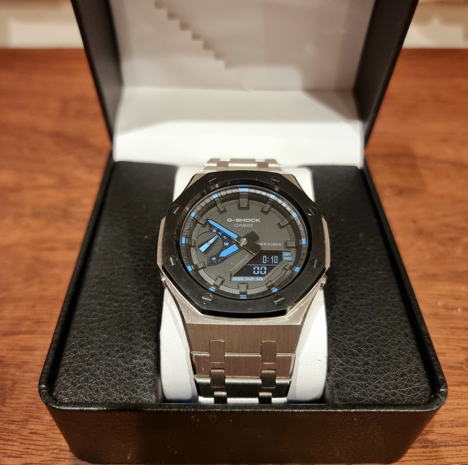 New Custom GShock GA2100 Casioak Stainless Steel Bracelet Gift – Silver mod