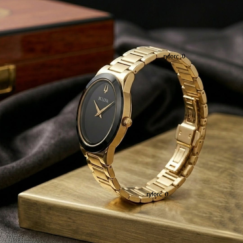 Bulova Millennia 97A183 41MM Men Watch Black Dial Gold Tone Stainless Steel Band