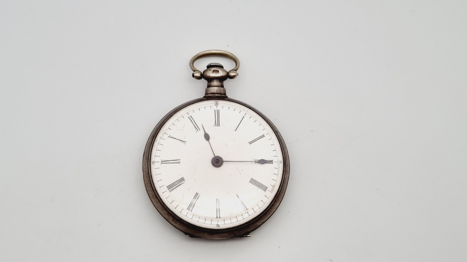 silver duplex chinese market pocket watch