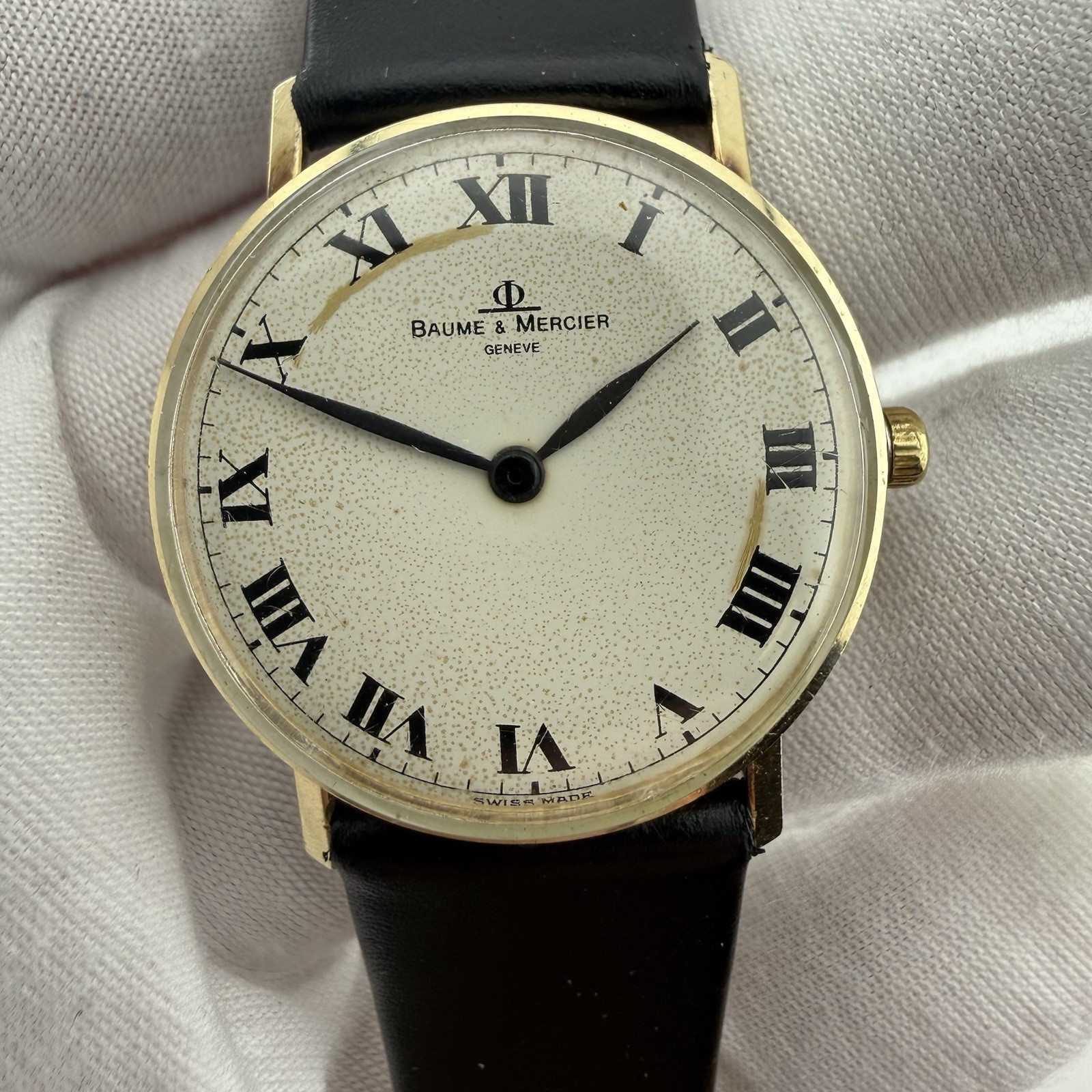 Baume & Mercier 32mm Mechanical Wind Up 14k Solid Yellow Gold Watch – Working