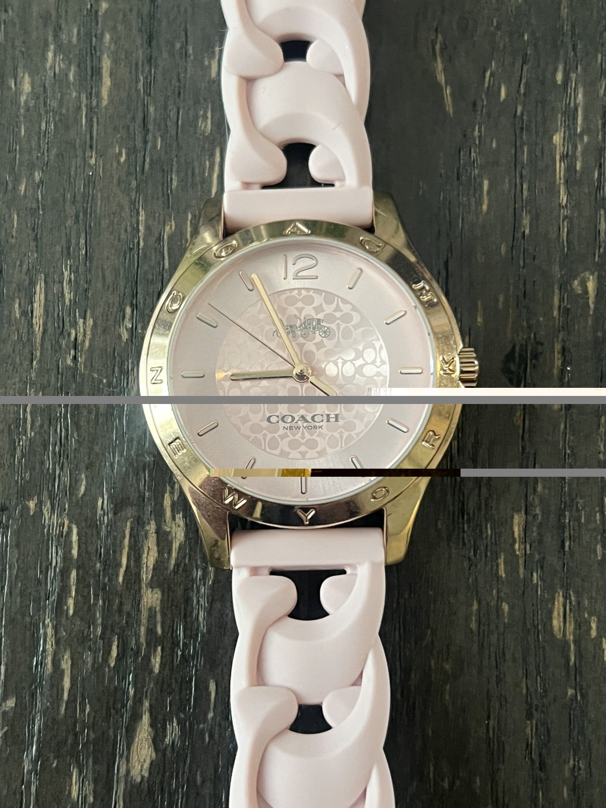 *COACH*~ MADDY PINK on PINK ~ 34mm Mineral Crystal Quartz Movement Women’s Watch