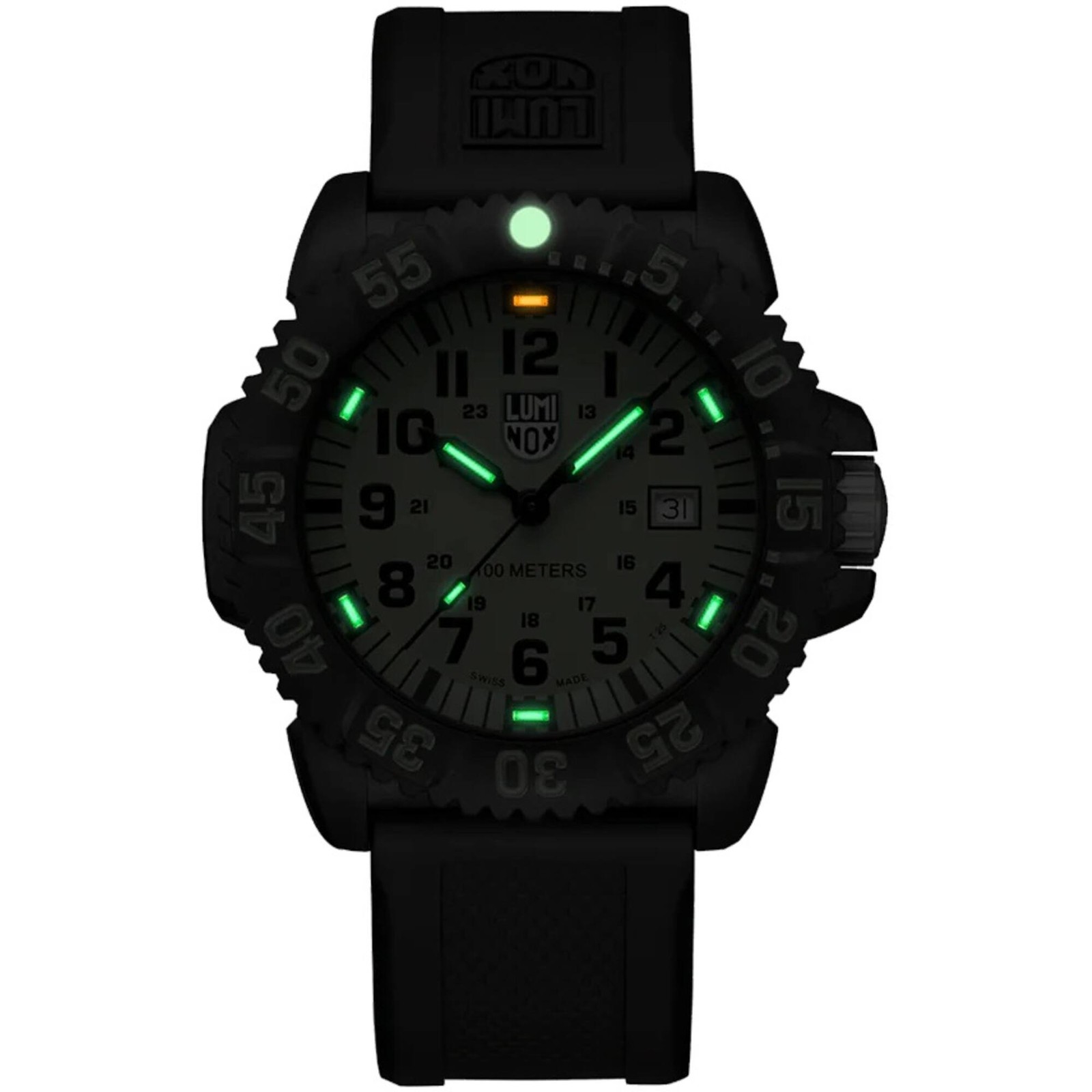 Luminox Men’s Watch G Sea Lion Quartz Green Dial Black Rubber Strap XS.2067.1