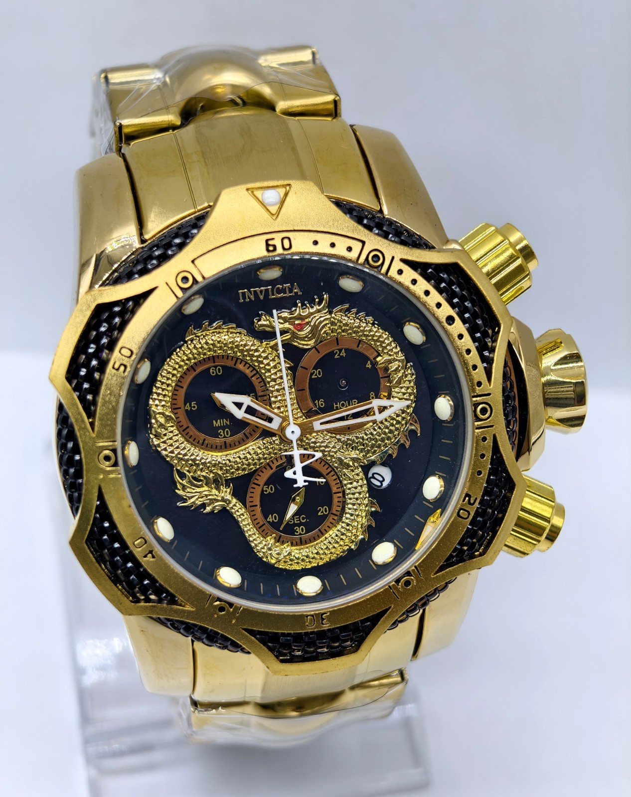 Fantastic Invicta Dragon Quartz Chronograph Black Dial Analog Men’s Wrist Watch