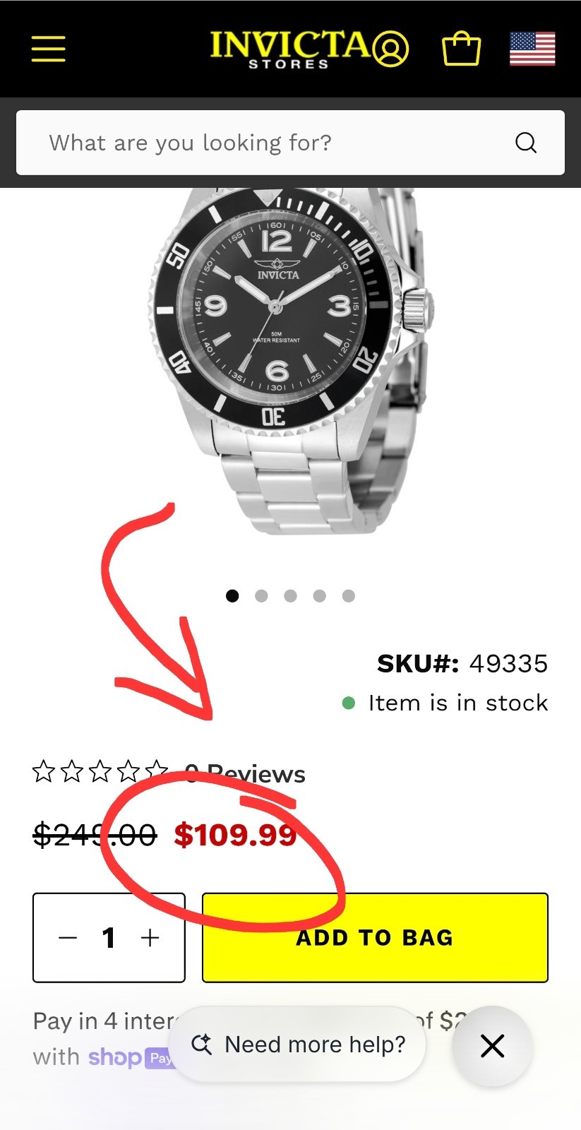 NEW Invicta Specialty Rowan 40mm Black/Silver FREE GIFTS & SAME DAY SHIPPING
