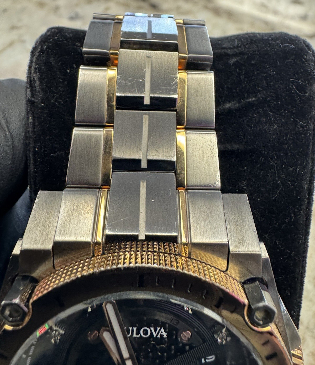 Bulova Men’s Watch Precisionist 98D149 Quartz Diamond Dial Rose Gold Gunmetal