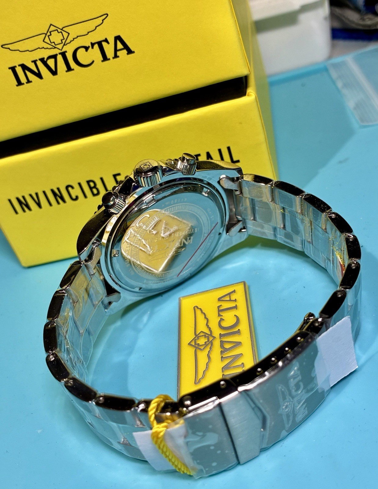 INVICTA PRO DIVER 44MM CHRONOGRAPH DATE TURQUOISE SUNBURST MULTIDIAL WATCH NEW!