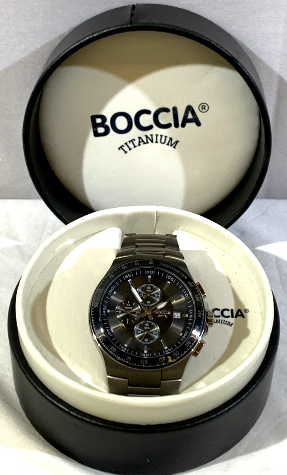 BOCCIA Men’s Titanium 3773-01 Chrono Sports Wrist Watch Water Resistant 10 Bars
