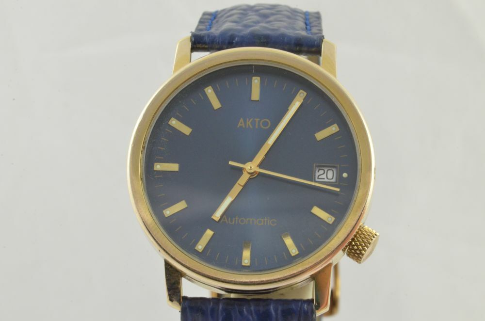 Akto Automatic Men’s Watch 1 3/8in Steel Plated Top Condition RAR Wrist N032