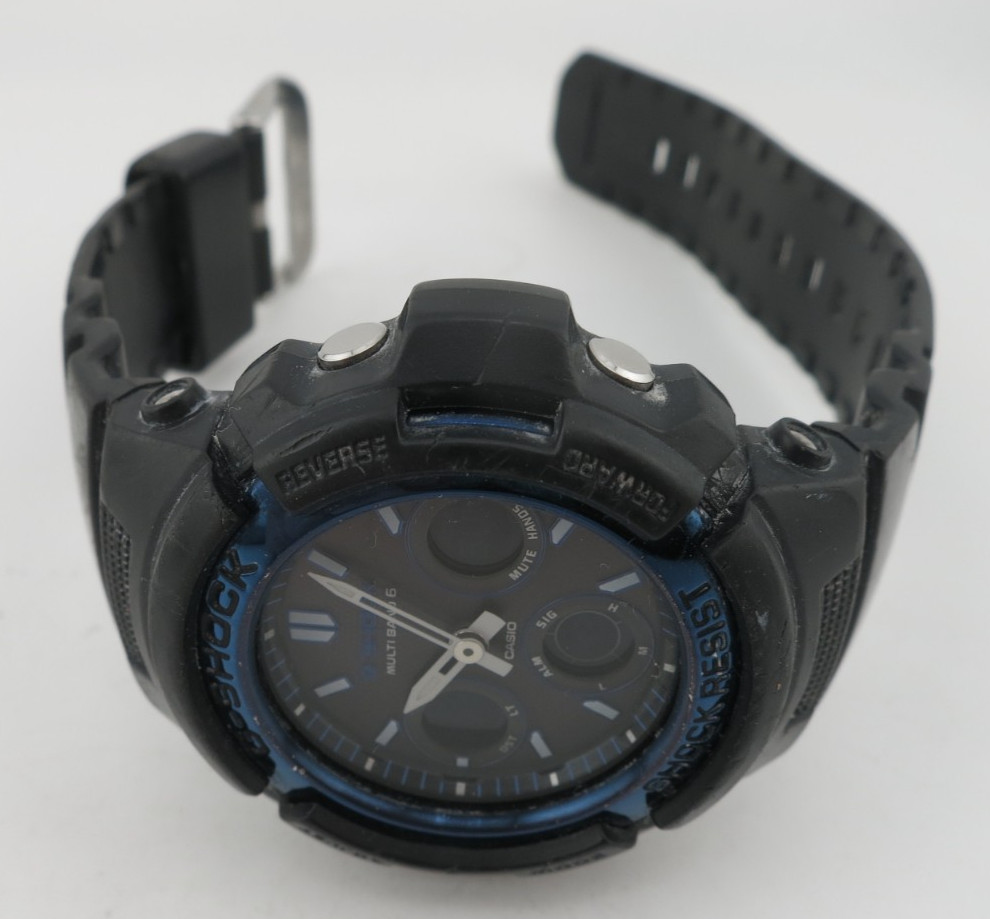 Casio G-Shock Tough Solar Black and Blue AnaDigi Watch – AWG-M100A / AWGM100A-1A