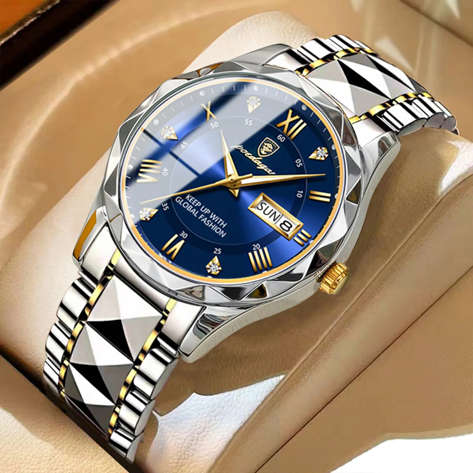 Man Wristwatch Waterproof Stainless Steel Luminous Men