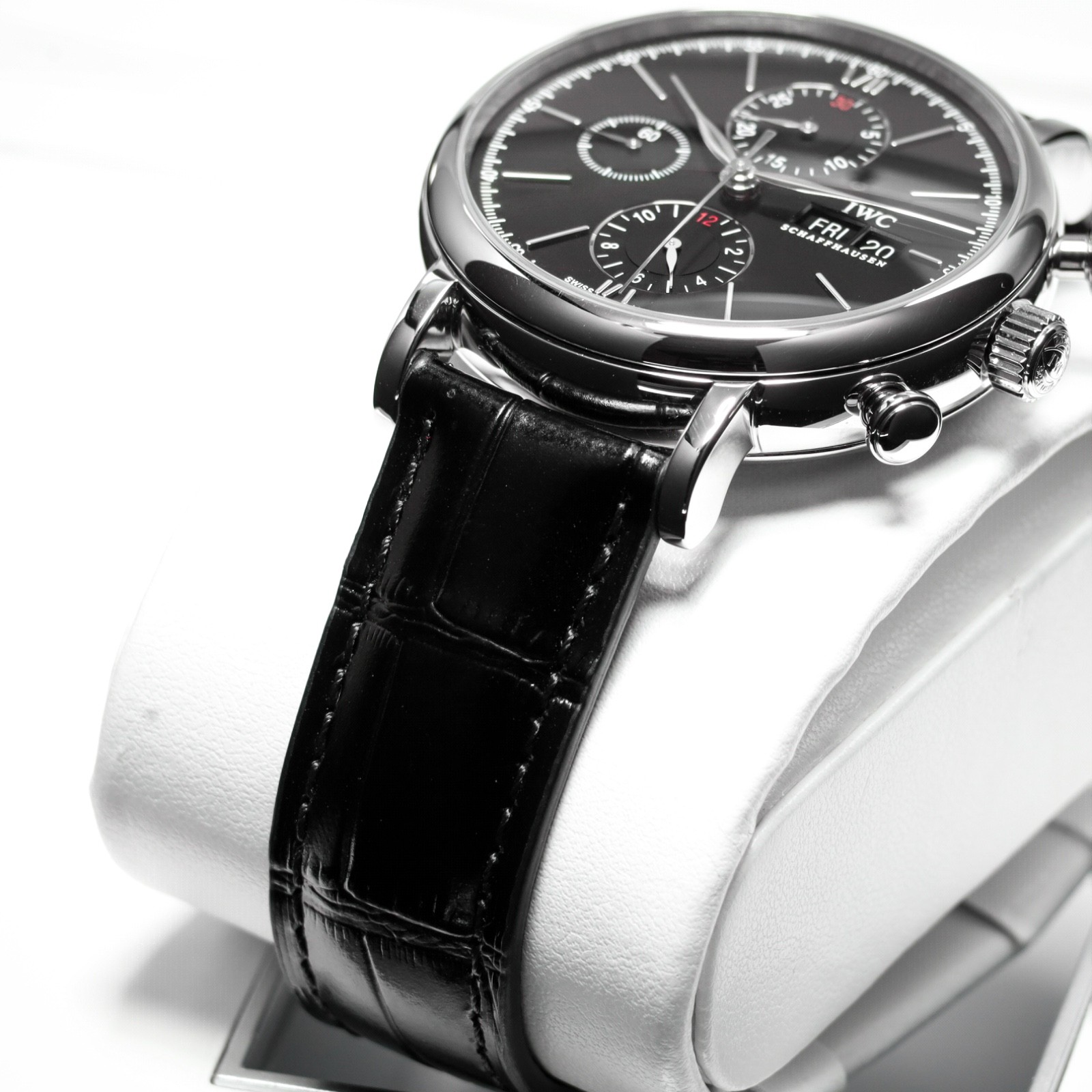 IWC Schaffhausen Portofino [Complete] 42mm Steel Case Black Dial Alligator Strap