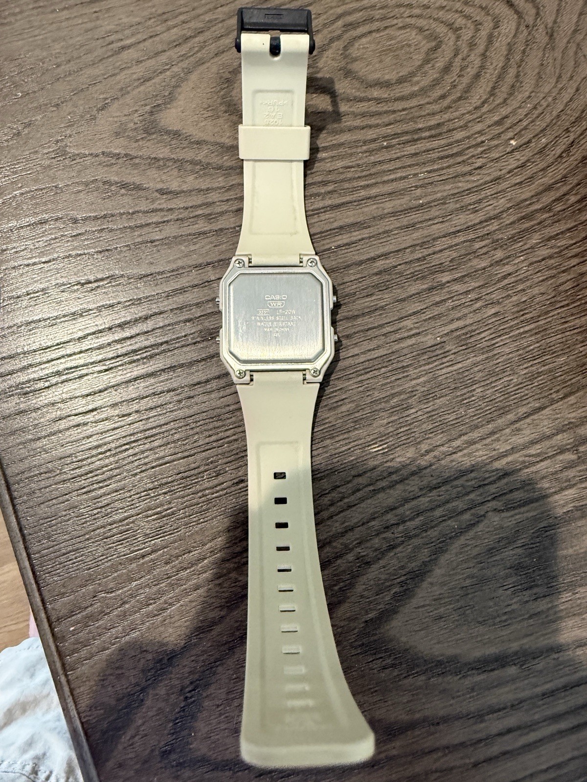 Casio LF-20W Digital Water Resistant Alarm White Resin Strap Watch