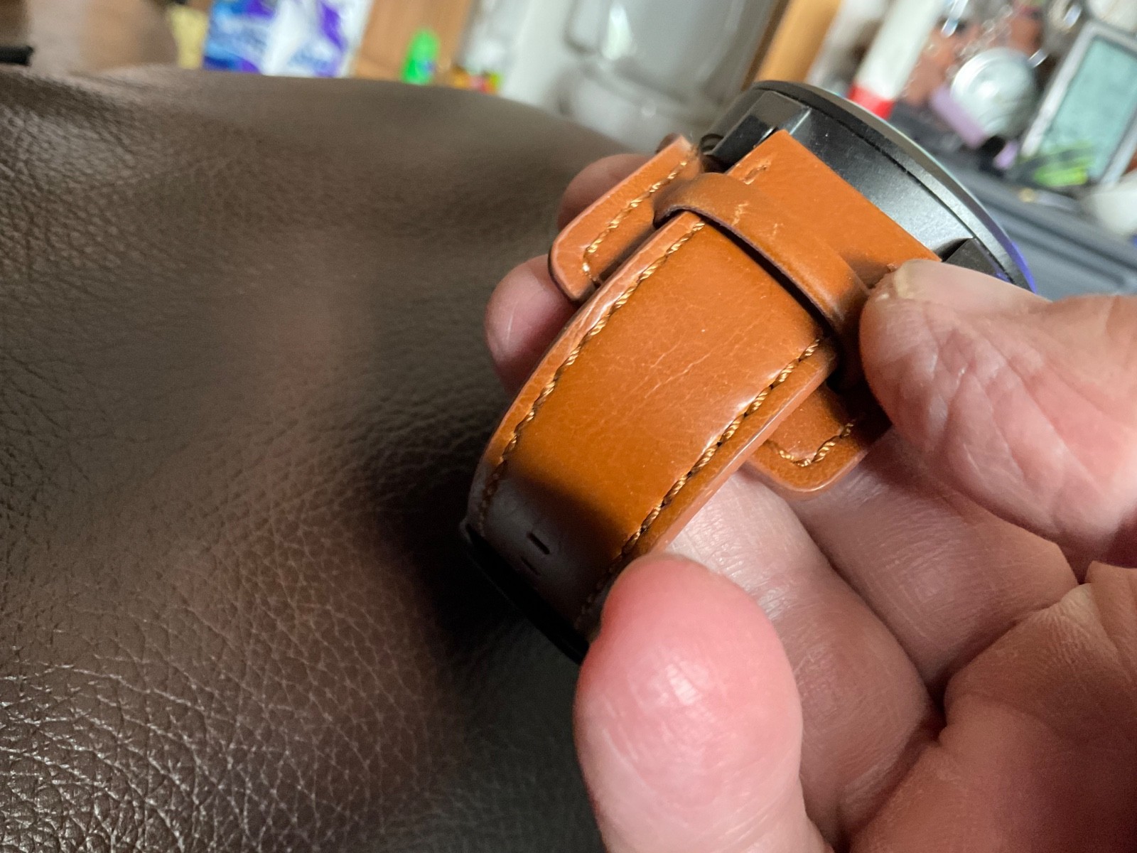 CURREN Men Watches Large Dial Casual Brown Leather Wristwatch Male Quartz Watch