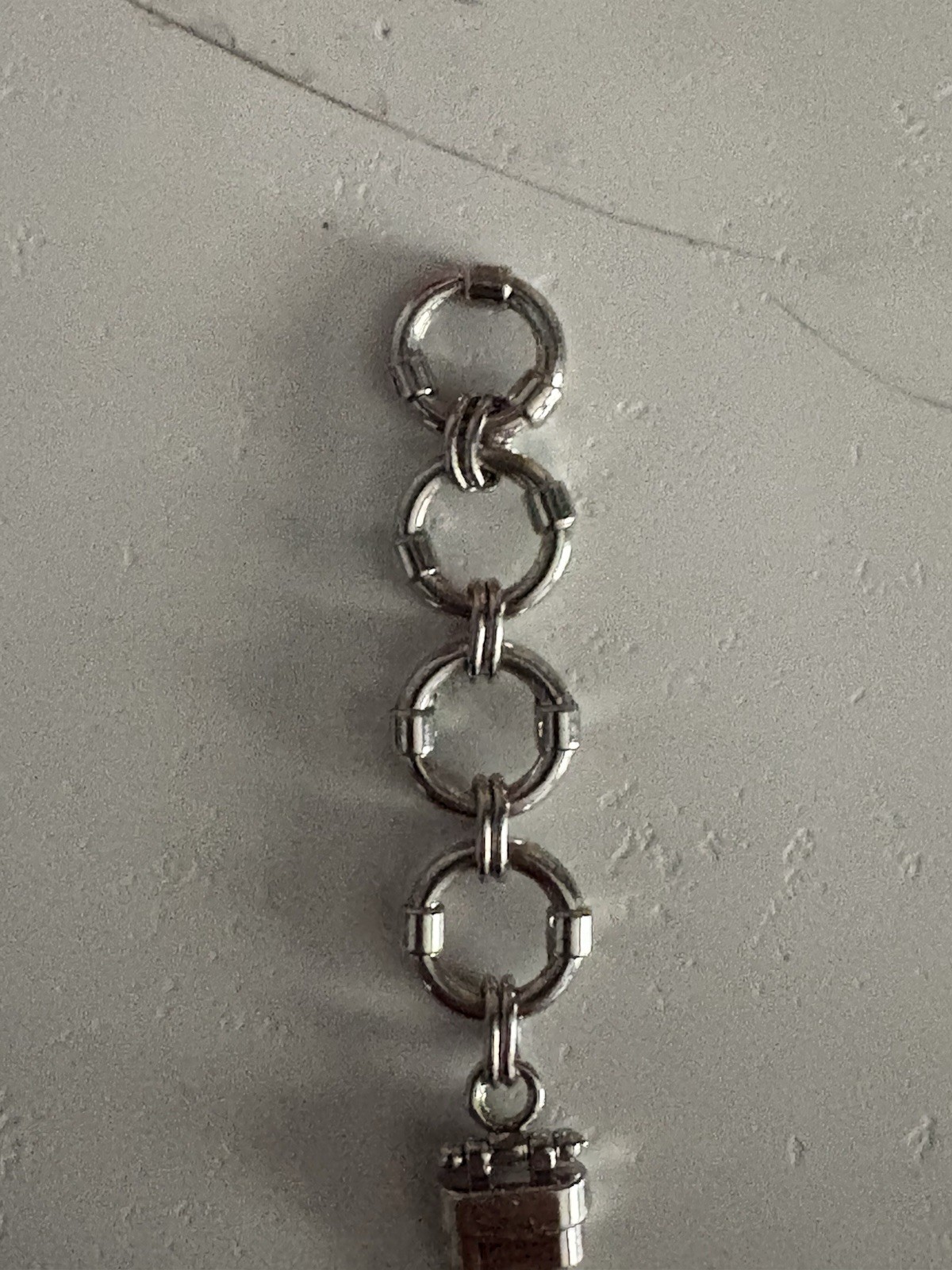Vintage Ginger Snap Jewelry Adjustable Silver Tone Bracelet + Enamel GS Charm