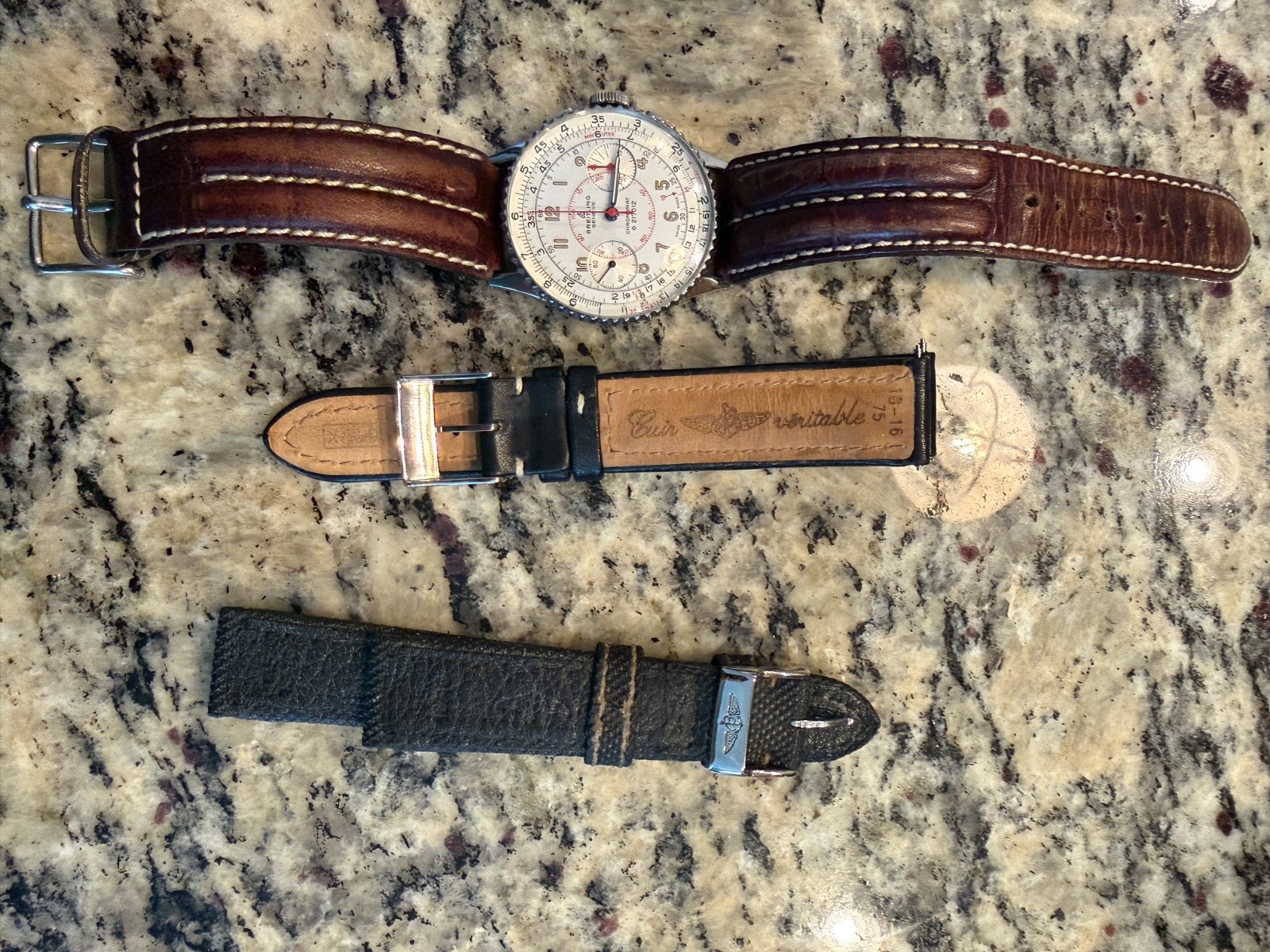Vintage 1946 Breitling Chronomat Ref 769 Chronograph Slide Rule Serviced w/Box