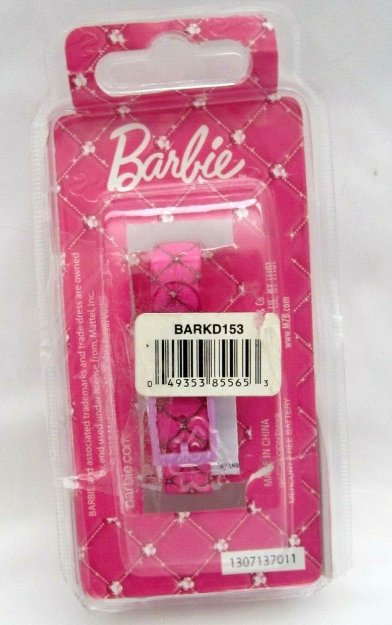 Barbie LED Digital Hot Pink Diamond Pattern Band Adjustable Band Wrist Watch-New