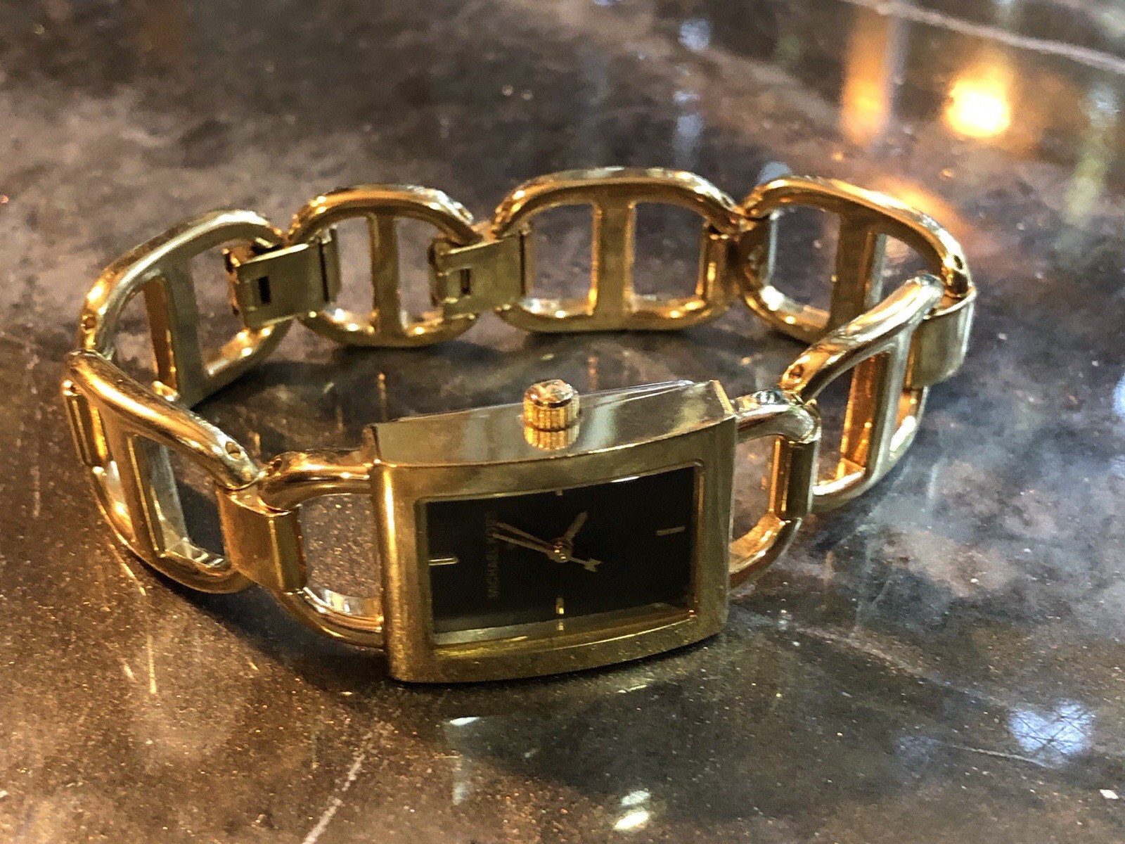 ✨🌟🛍️ RETIRED & RARE Early MICHAEL KORS Gold Link DESIGNER WATCH Bracelet ✨