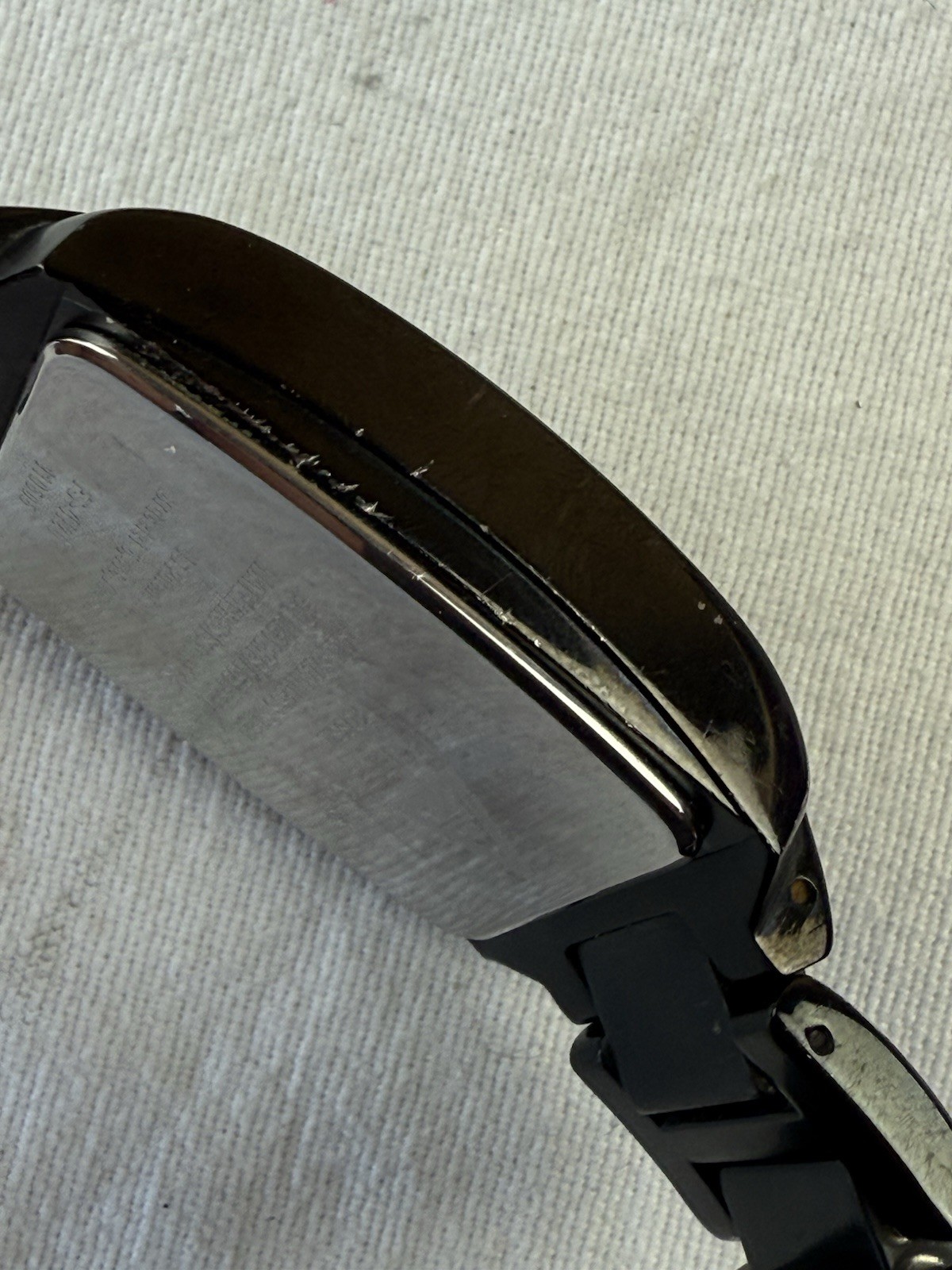 FOSSIL ARKITEKT Watch Men FS-4120 Black Tank Date Stainless NEW BATTERY
