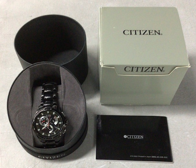 Citizen Eco-Drive E870-S065101 Perpetual Calendar Black Dial Bracelet Watch