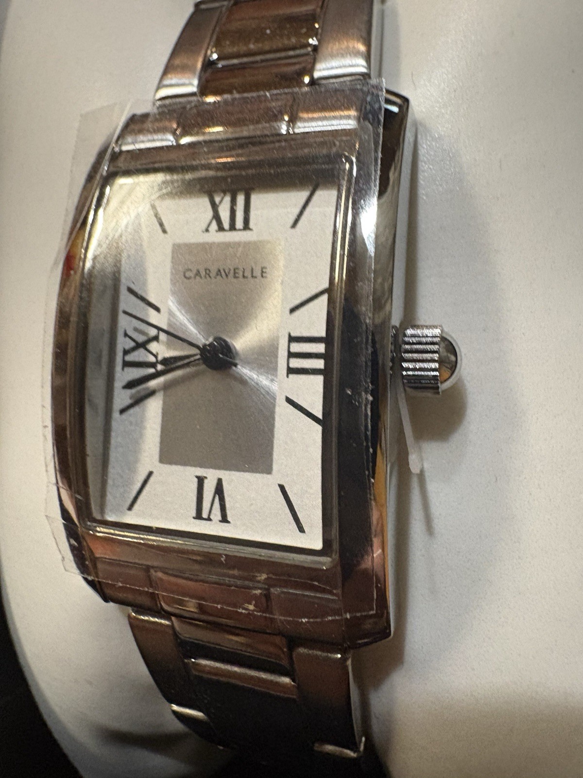 Caravelle Women’s Quartz Analog Rectangular Rose Gold Tone Bracelet Watch w/ Box