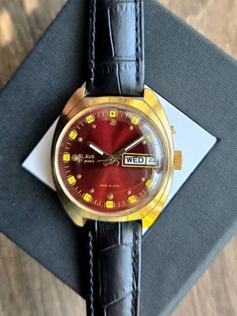 Vintage mechanical watch Slava automatic 27 jewels USSR Soviet men’s wristwatch