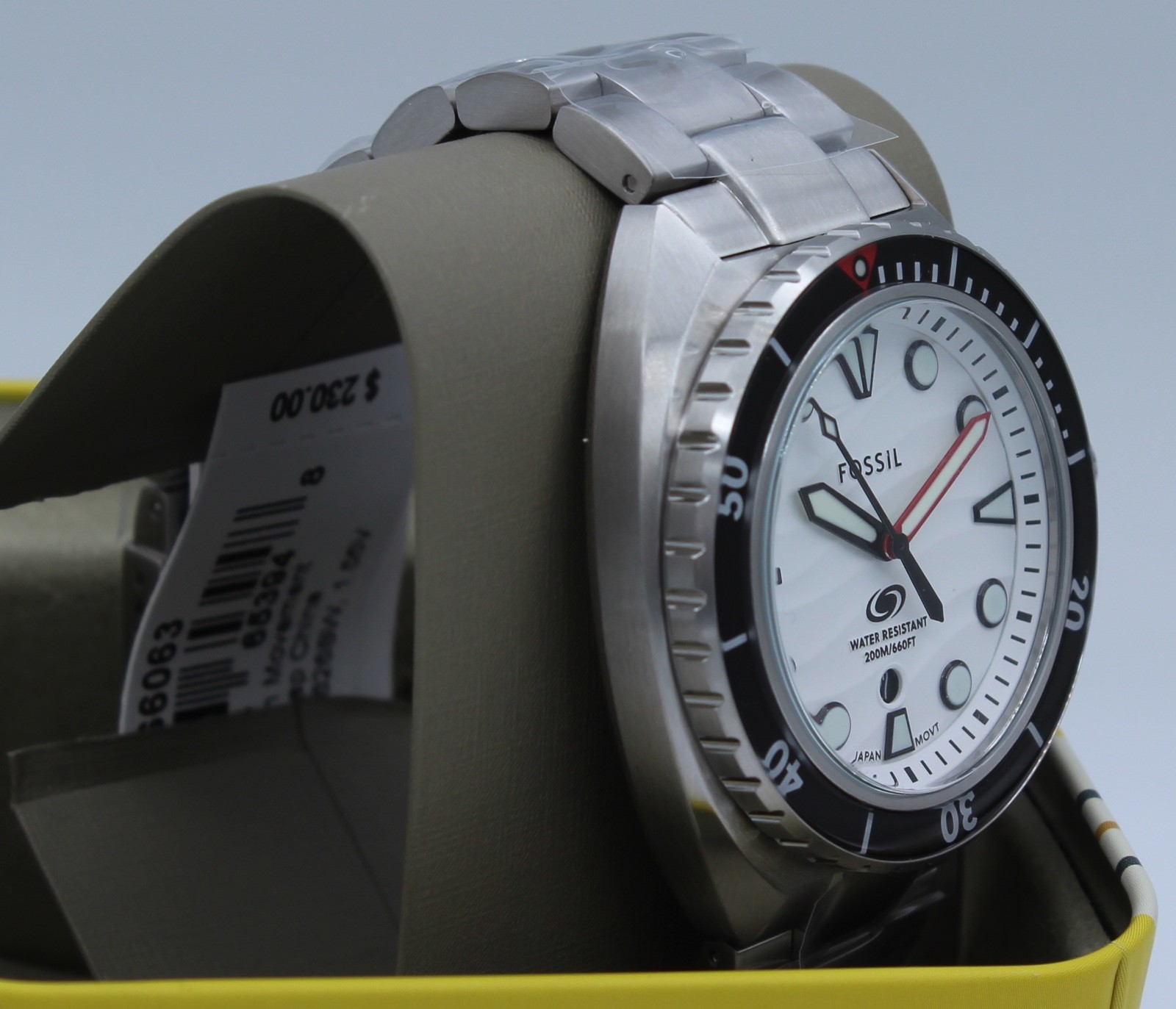 NEW AUTHENTIC FOSSIL BREAKER SILVER WHITE BLACK MEN’S FS6063 WATCH