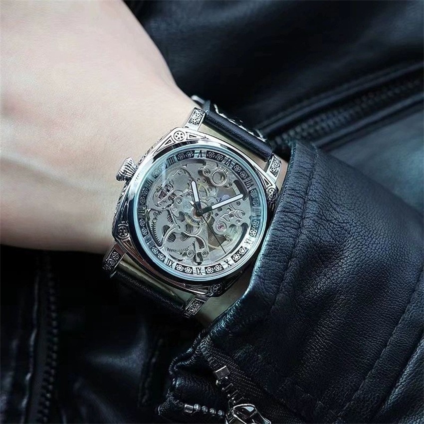 Fully automatic mechanical men’s watch waterproof genuine leather