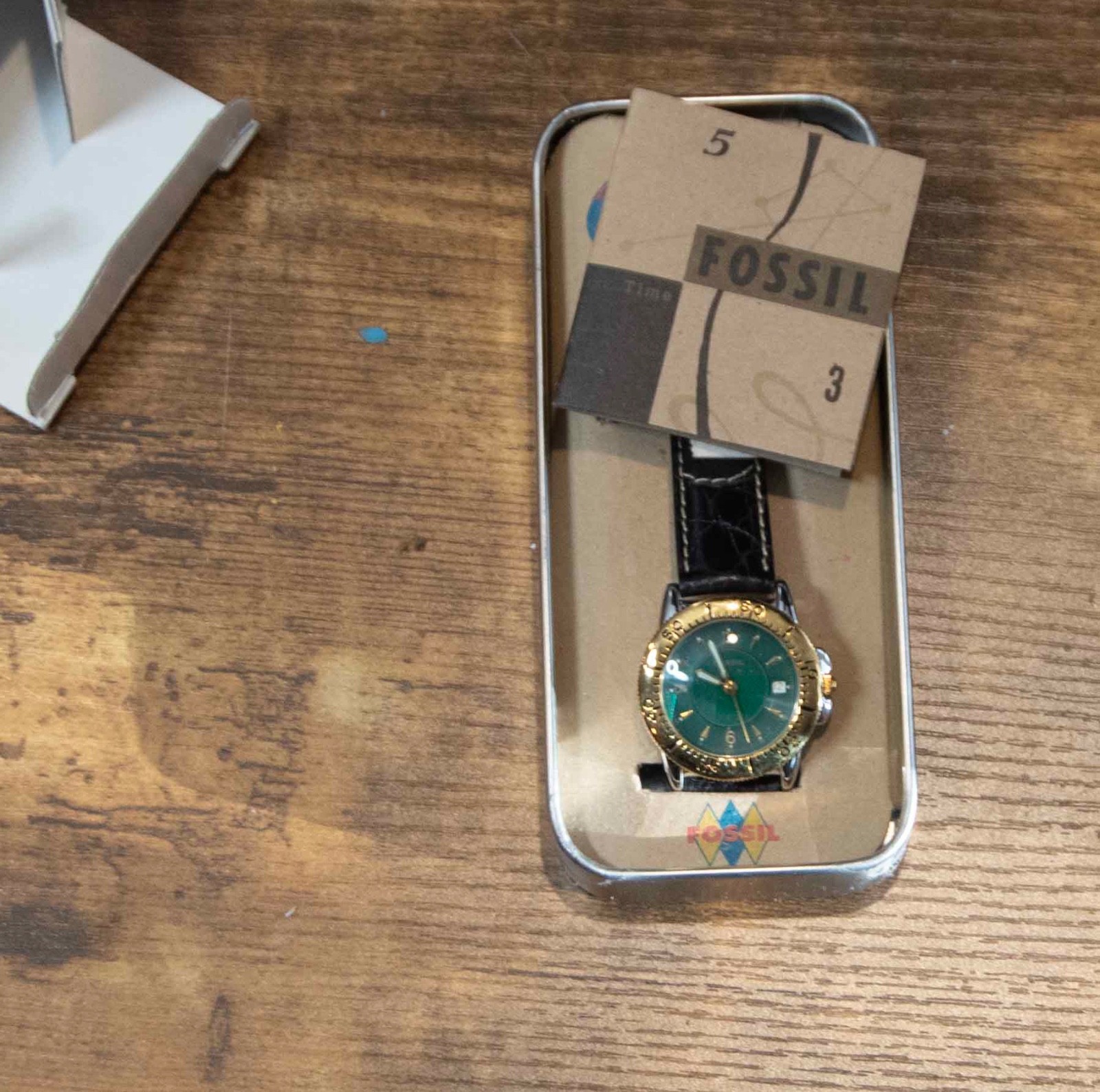 Fossil Coupe De Lux watch set, watch and original collectible packaging Untested