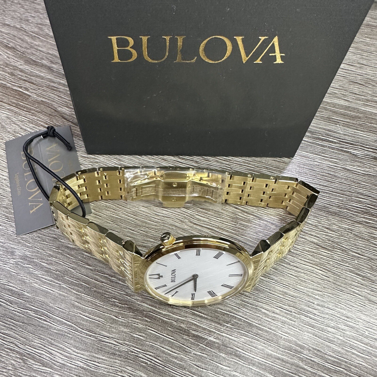 NEW✅SLIM✅ Bulova Regatta Gold Stainless Steel Roman Numerals Men’s Watch 97A153