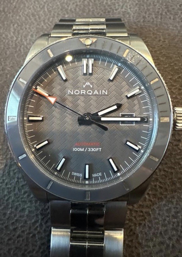 NORQAIN Adventure Sport 42mm Automatic Gray Dial Steel Bracelet 100m Date