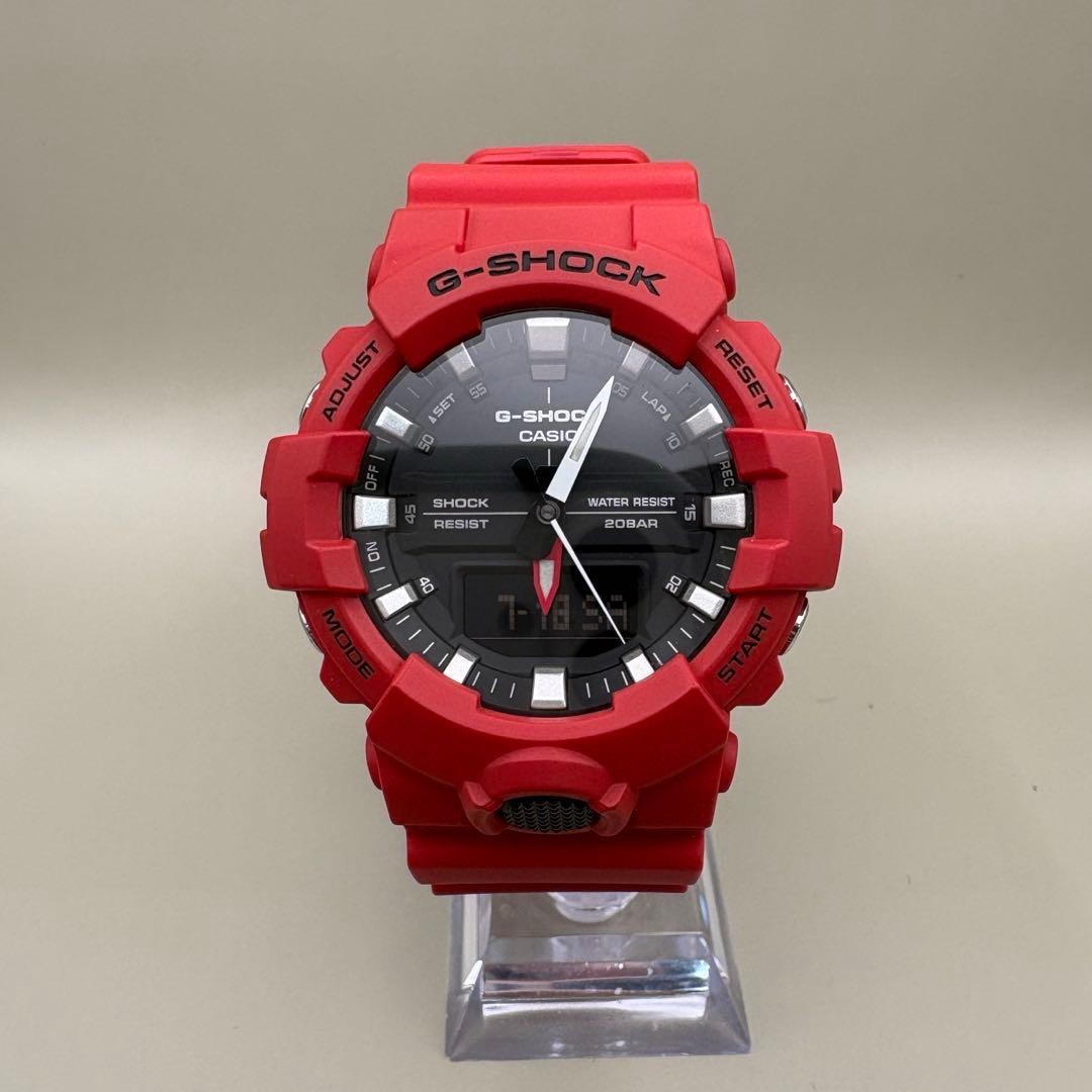 New, unused, new battery CASIO G-SHOCK GA-800 Red