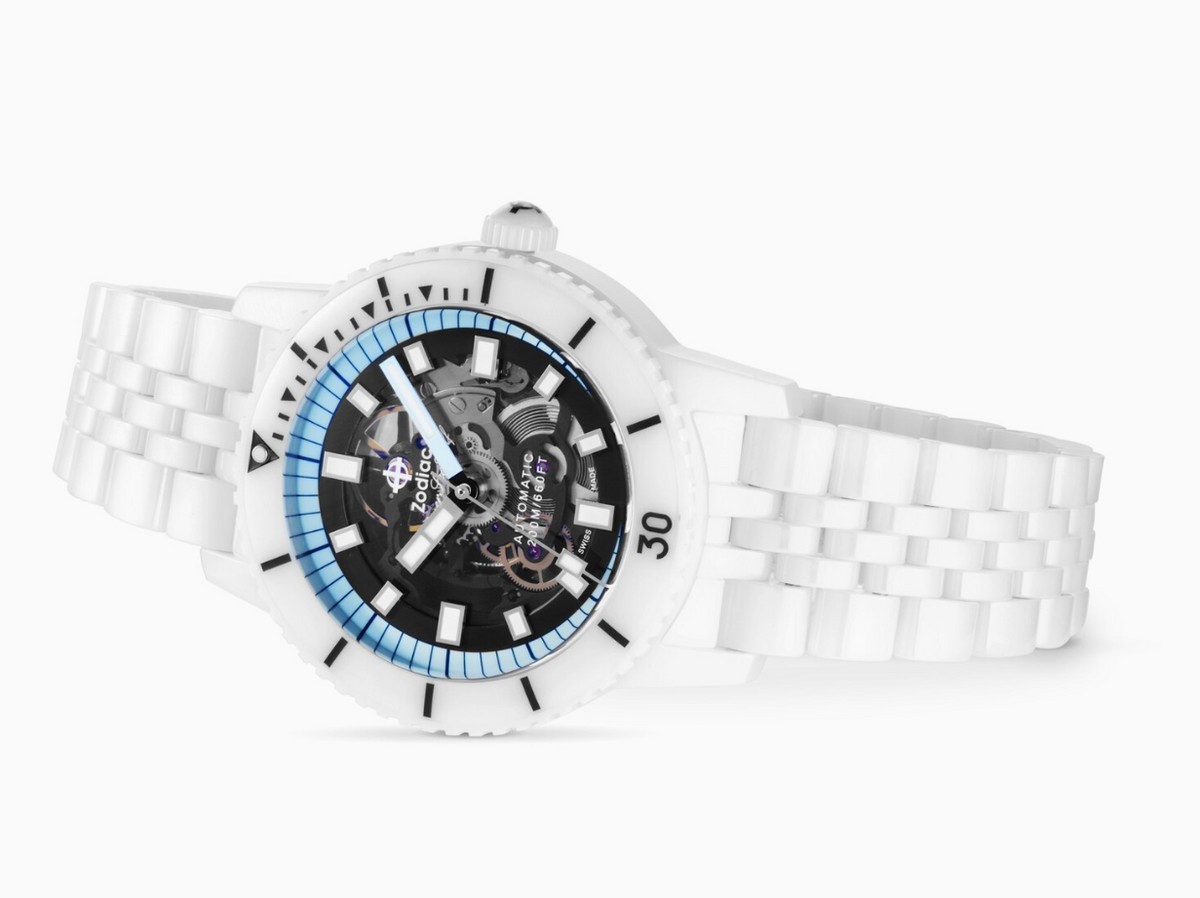 Zodiac Super Sea Wolf Ceramic Compression Diver Skeleton Dial Automatic Watch