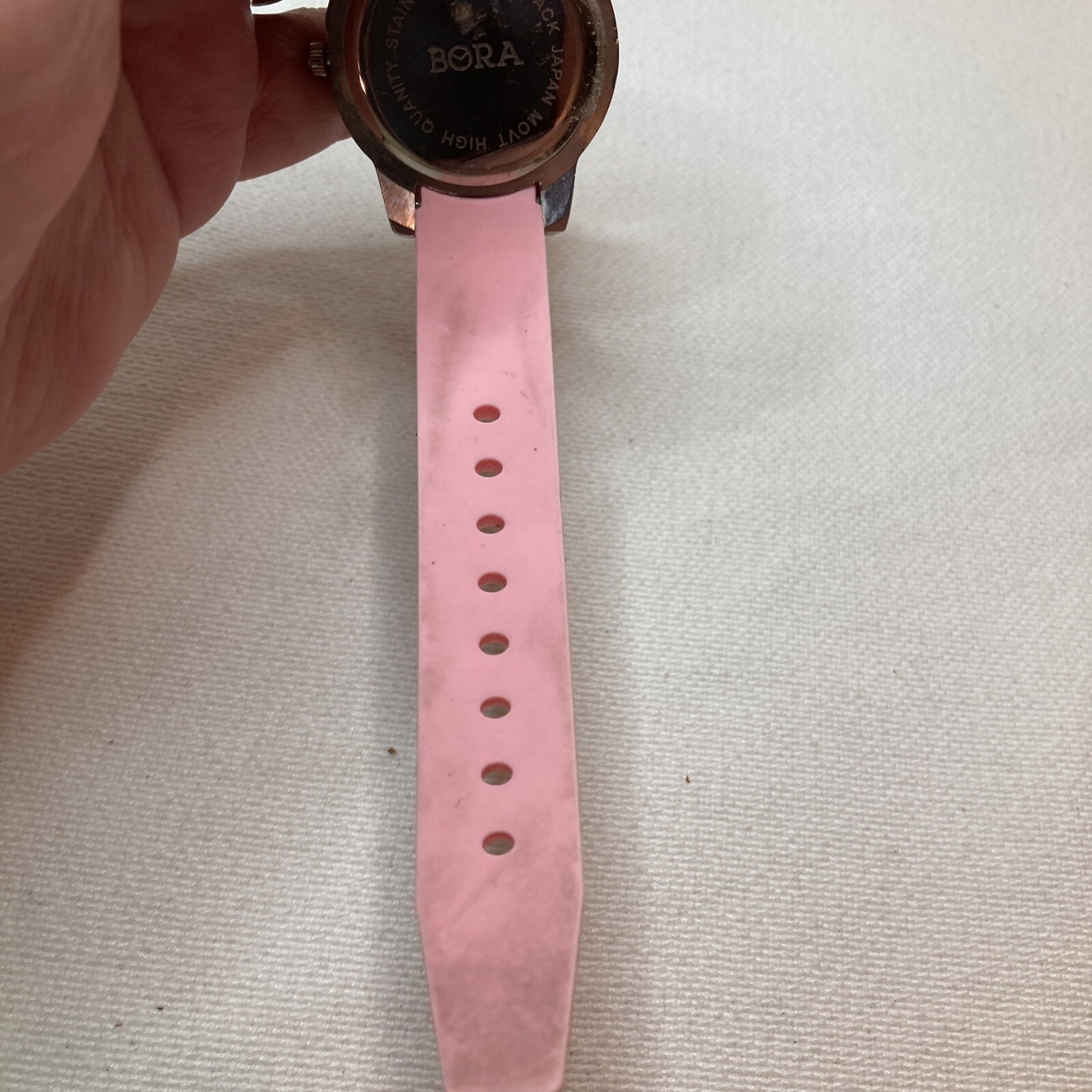 Ladies Working Pink Bling Bora Silicone Band Watch