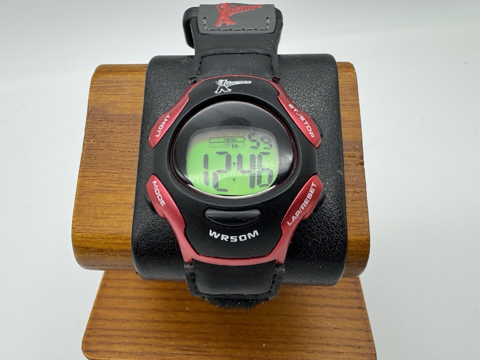Xgames Watch Women/Youth Light Alarm Date 24hr Black Rubber 50m Stopwatch Quartz