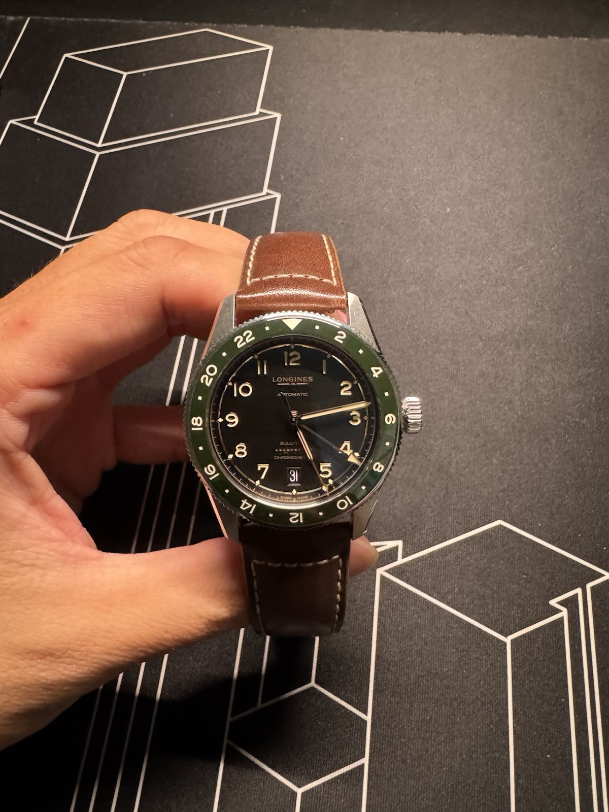 Longines Spirit Zulu Time 39mm Automatic Watch