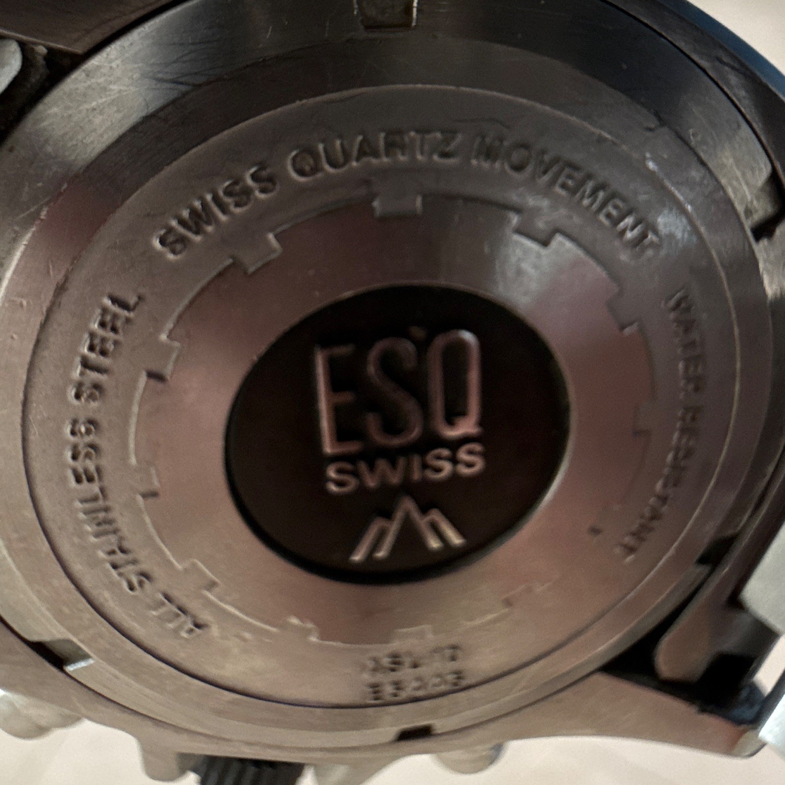 ESQ Swiss Squadron Quartz Chronograph Date Black Dial Silver Steel Bracelet