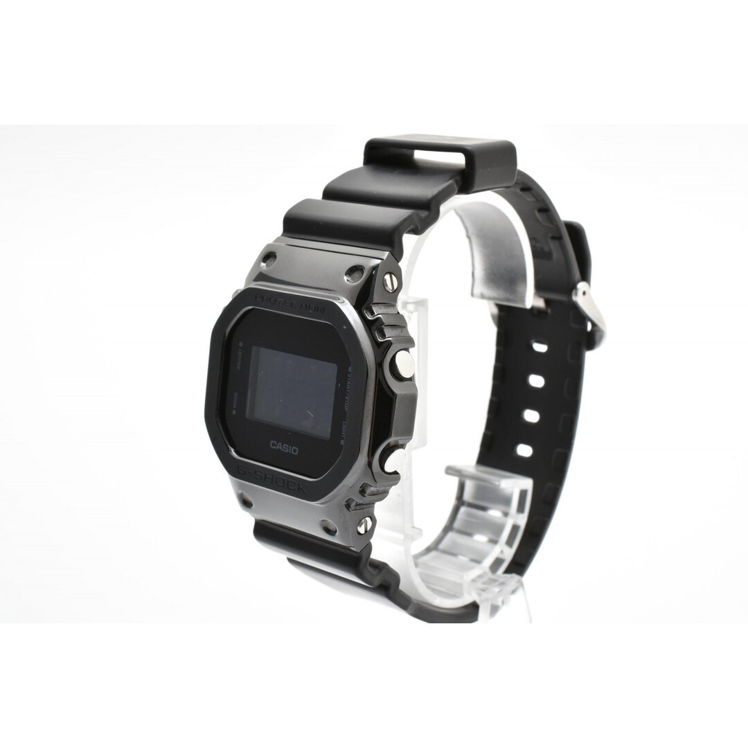CASIO G SHOCK GM 5600B Quartz Digital Wristwatch Black Dial Stainless Steel Beze