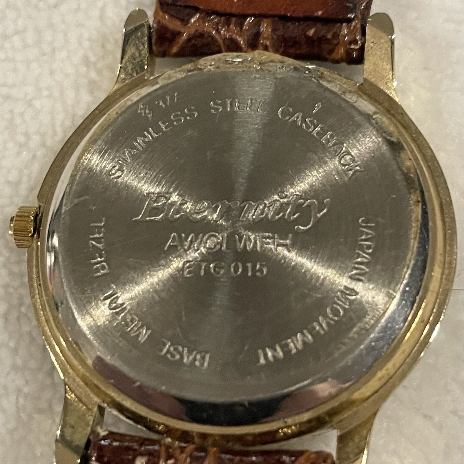 LA Express Lady Or MansWatch Gold Skeleton-Look Dial Brown Genuine Leather Strap