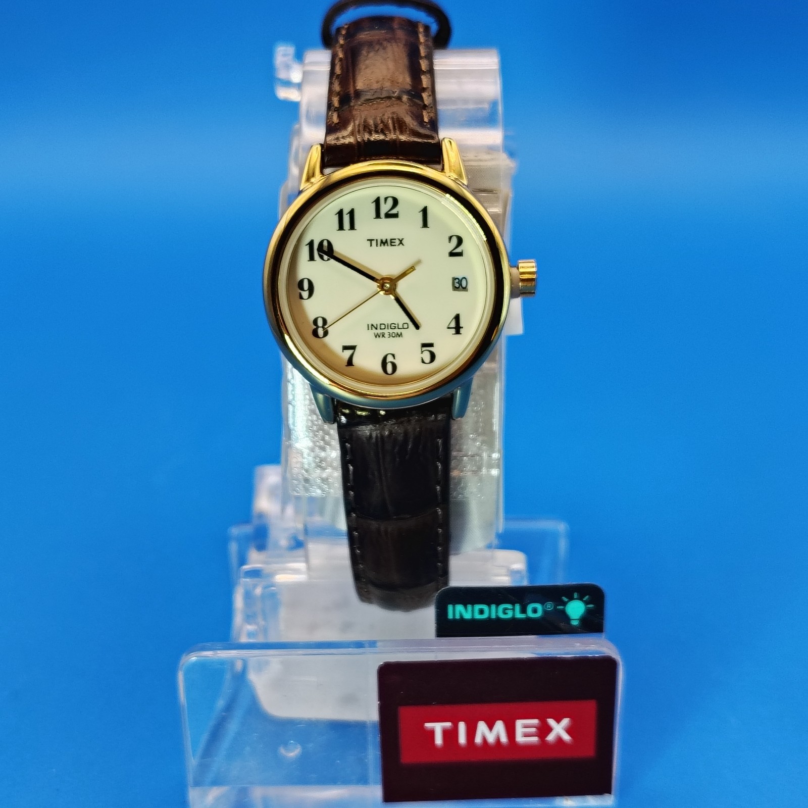 New! Vintage 2012 Timex Easy Reader Date 25mm Women’s Quartz Watch Leather NOS