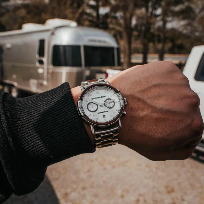 Original Grain Airstream Silver Chrono 44mm MSRP $299 ?New?
