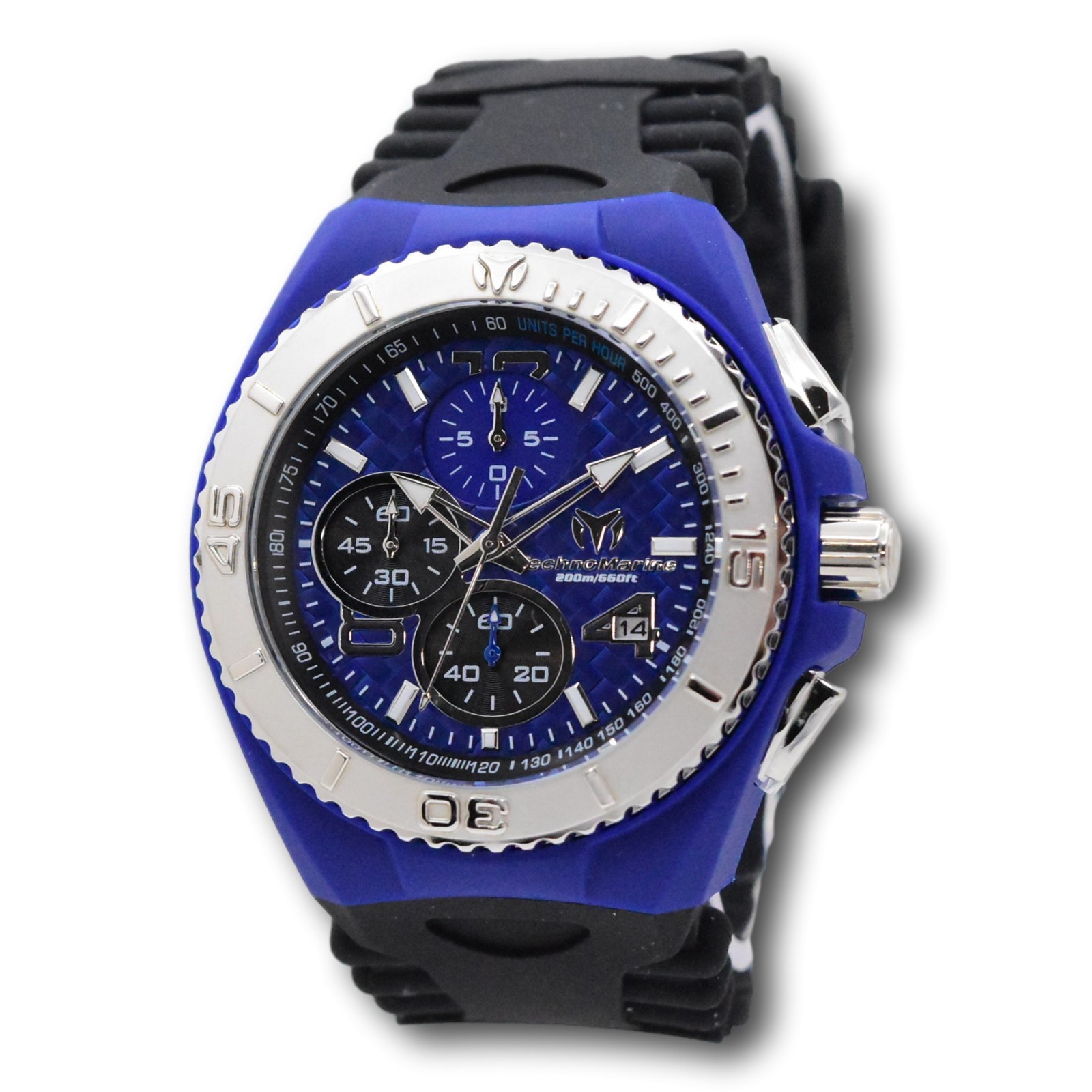 TechnoMarine Cruise JellyFish Men’s 46mm Blue Weave Dial Chrono Watch TM-115114
