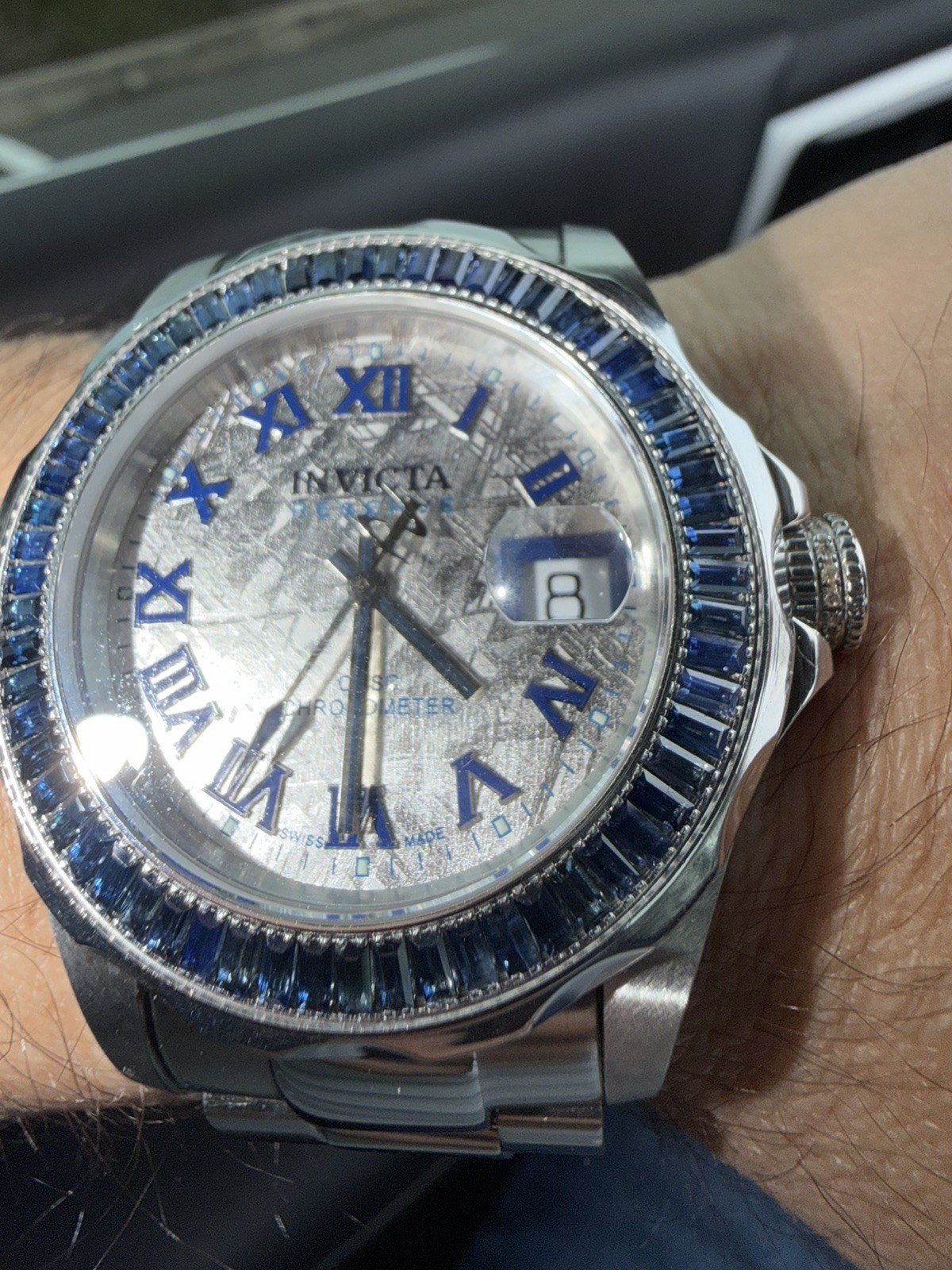 SUPER RARE Invicta COSC Meteorite Dial Sapphire Bezel 5ctw Swiss Made Auto #5172